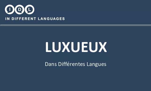 Luxueux dans différentes langues - Image