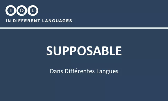Supposable dans différentes langues - Image