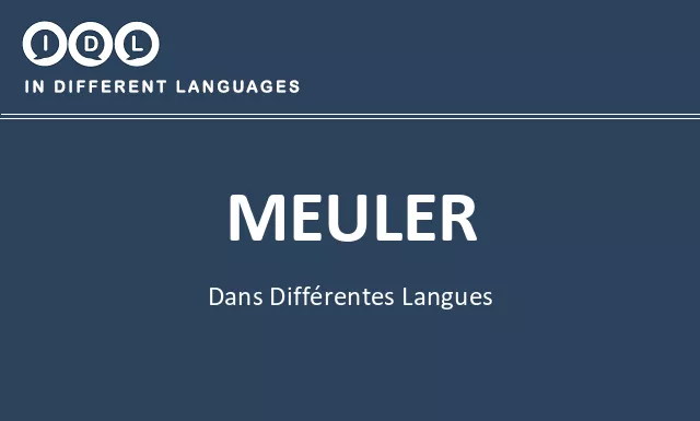 Meuler dans différentes langues - Image
