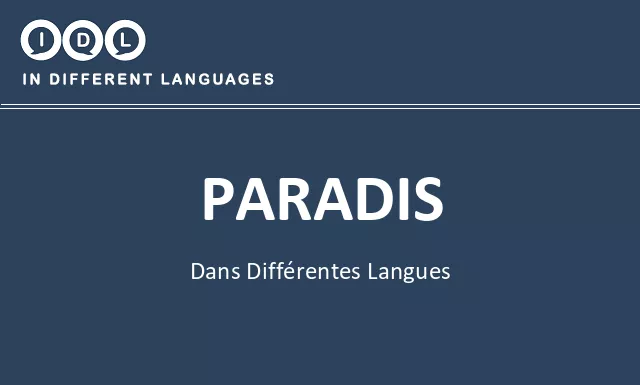 Paradis dans différentes langues - Image