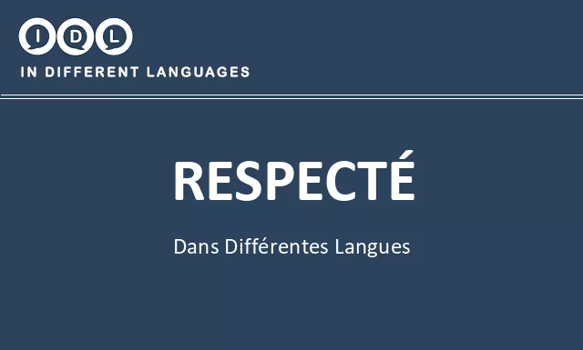 Respecté dans différentes langues - Image