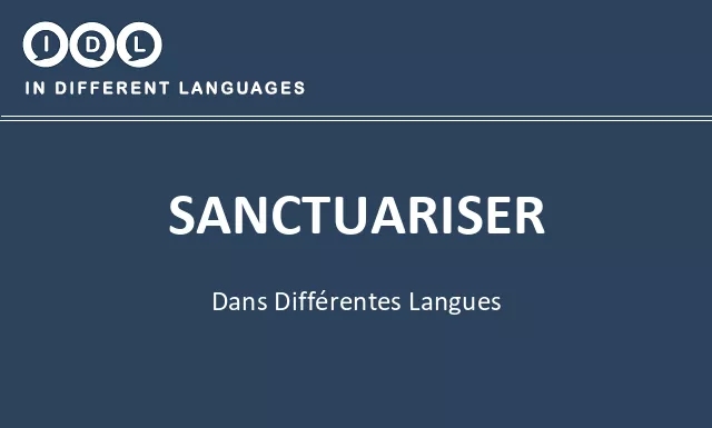 Sanctuariser dans différentes langues - Image