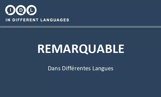 Remarquable dans différentes langues - Image