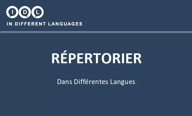 Répertorier dans différentes langues - Image