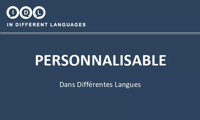 Personnalisable dans différentes langues - Image