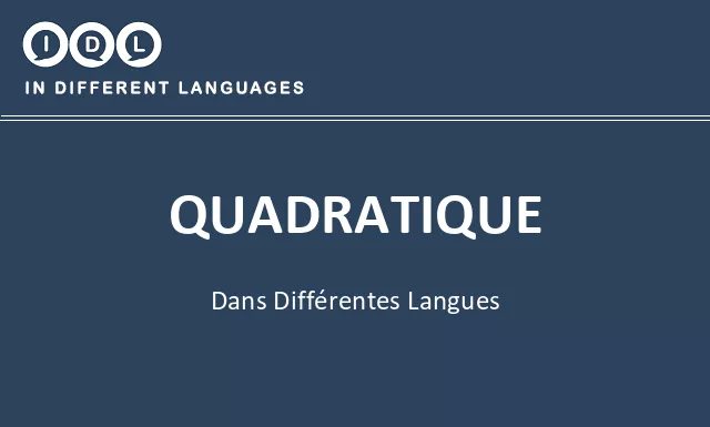 Quadratique dans différentes langues - Image
