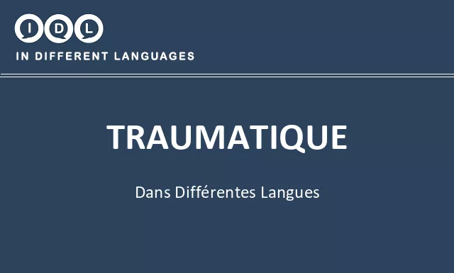 Traumatique dans différentes langues - Image