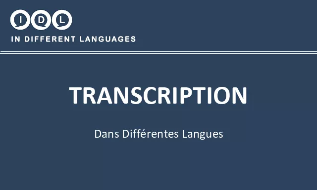Transcription dans différentes langues - Image