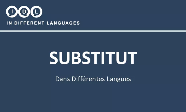 Substitut dans différentes langues - Image