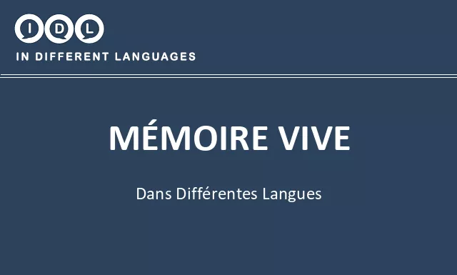 Mémoire vive dans différentes langues - Image