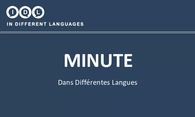 Minute dans différentes langues - Image