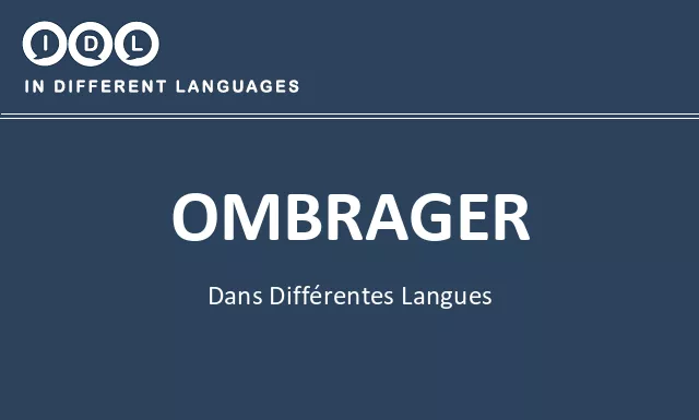 Ombrager dans différentes langues - Image