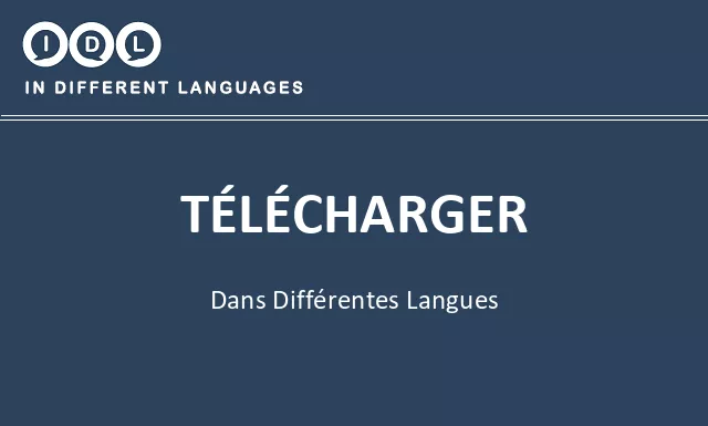 Télécharger dans différentes langues - Image