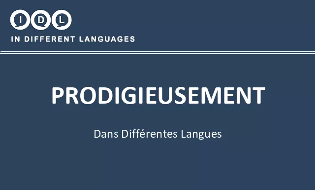 Prodigieusement dans différentes langues - Image