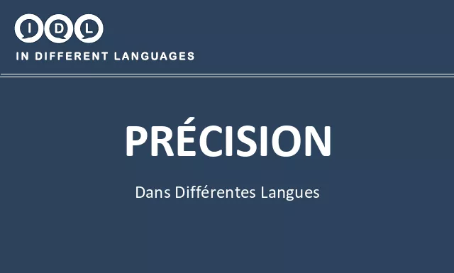 Précision dans différentes langues - Image