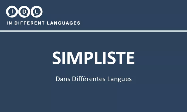 Simpliste dans différentes langues - Image