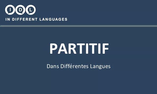 Partitif dans différentes langues - Image