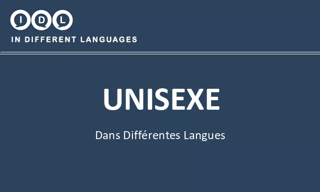 Unisexe dans différentes langues - Image