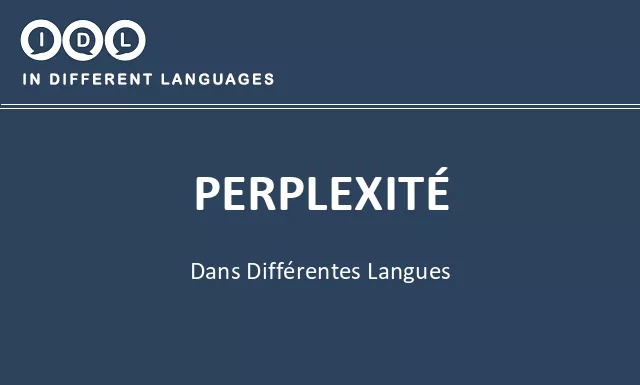 Perplexité dans différentes langues - Image
