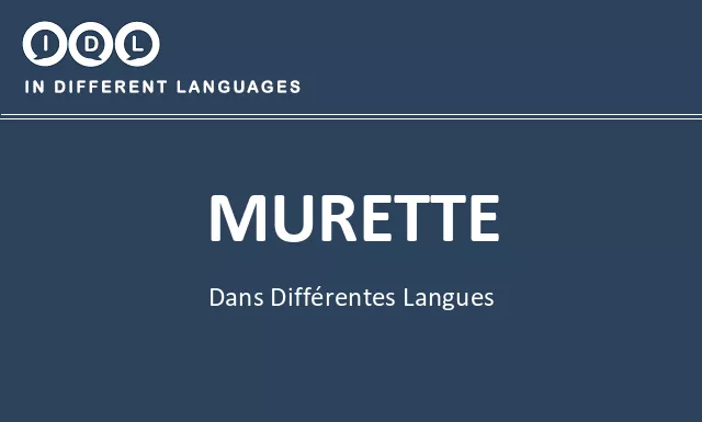 Murette dans différentes langues - Image