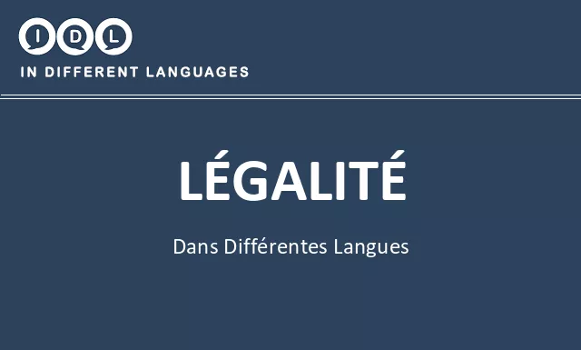 Légalité dans différentes langues - Image
