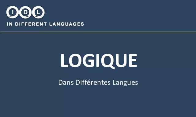 Logique dans différentes langues - Image