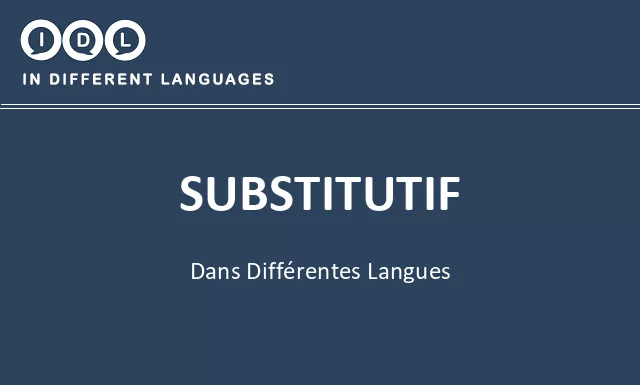 Substitutif dans différentes langues - Image