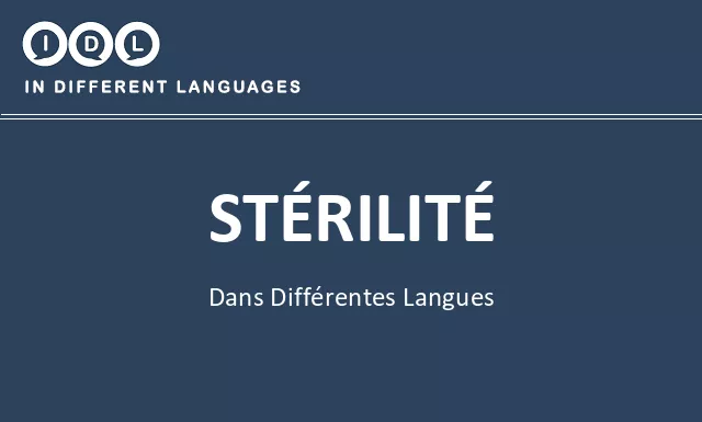 Stérilité dans différentes langues - Image
