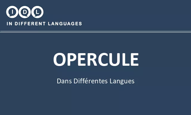 Opercule dans différentes langues - Image