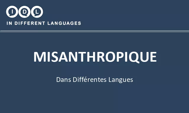 Misanthropique dans différentes langues - Image