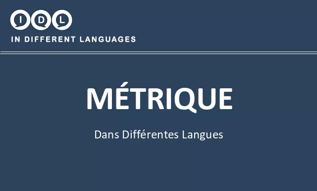 Métrique dans différentes langues - Image