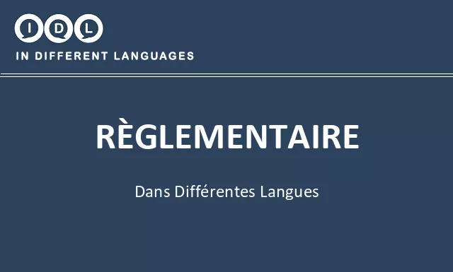 Règlementaire dans différentes langues - Image