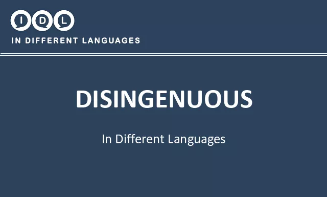 Disingenuous in Different Languages - Image