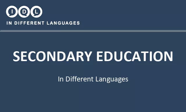 Secondary education in Different Languages - Image