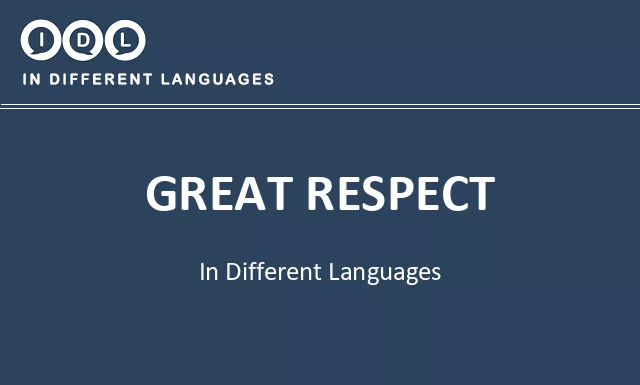 Great respect in Different Languages - Image