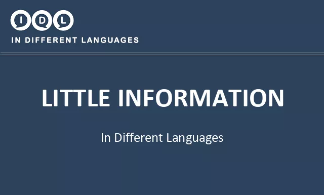 Little information in Different Languages - Image