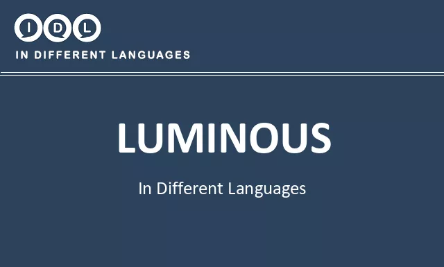 Luminous in Different Languages - Image