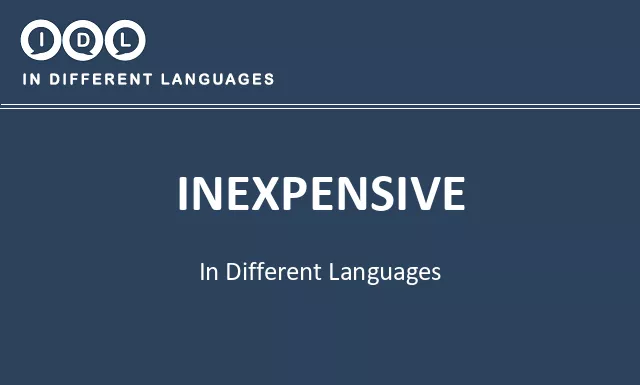 Inexpensive in Different Languages - Image