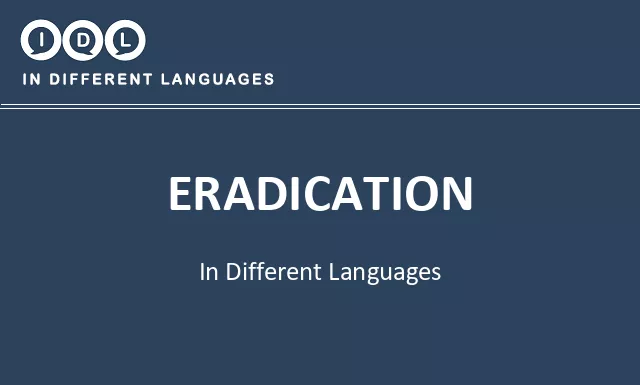 Eradication in Different Languages - Image