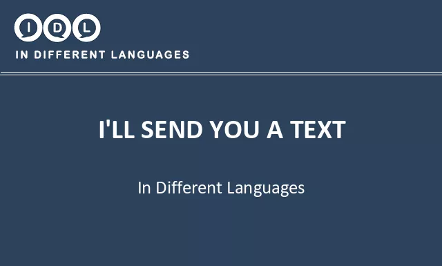 I'll send you a text in Different Languages - Image