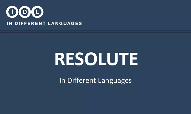 Resolute in Different Languages - Image