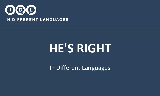 He's right in Different Languages - Image