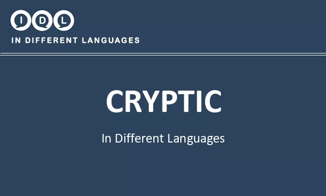 Cryptic in Different Languages - Image