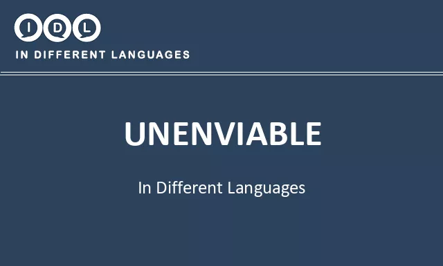 Unenviable in Different Languages - Image