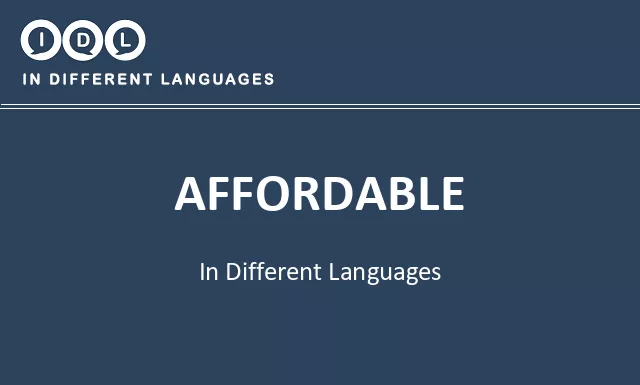Affordable in Different Languages - Image