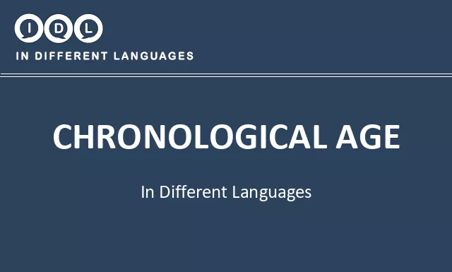 Chronological age in Different Languages - Image