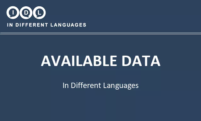 Available data in Different Languages - Image