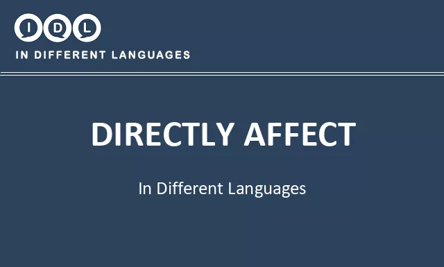 Directly affect in Different Languages - Image