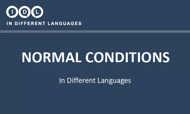 Normal conditions in Different Languages - Image