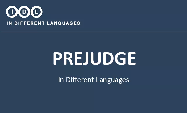 Prejudge in Different Languages - Image